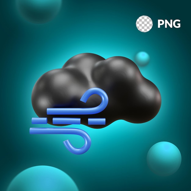 PSD cloud wind weather 3d illustration