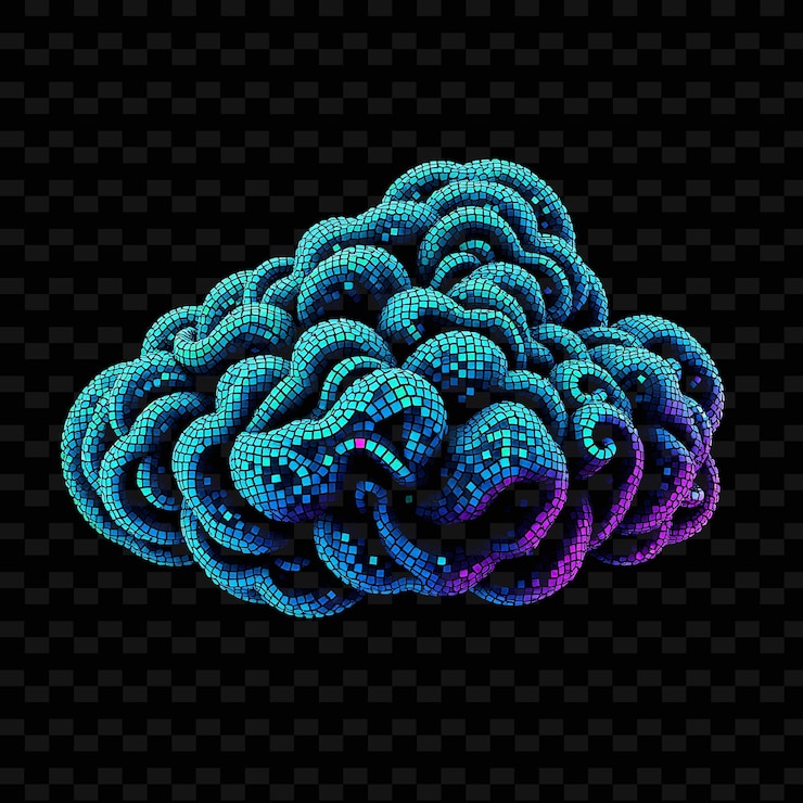 PSD a cloud with colorful lines on the top