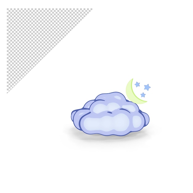 PSD cloud with moon png