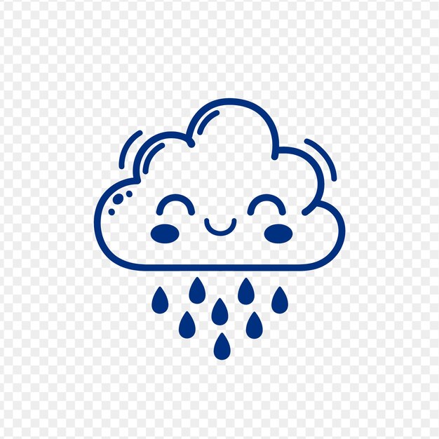 PSD a cloud with rain drops on it