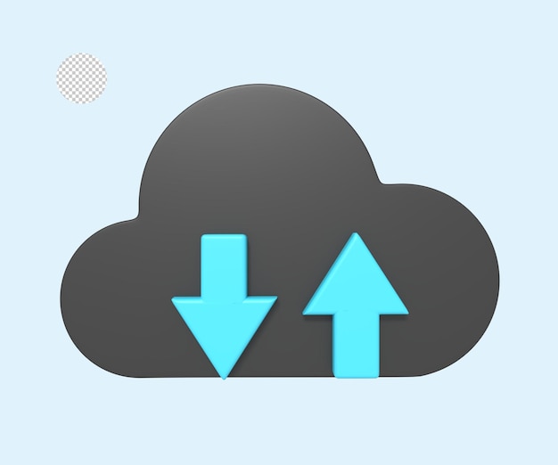 Cloud with two arrows the upward and downward