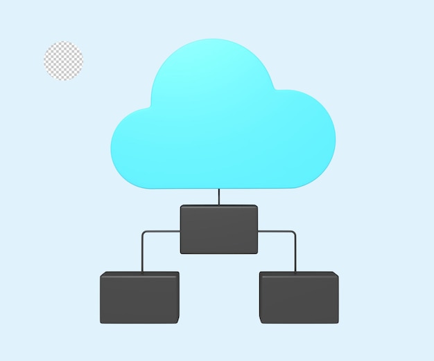 a cloud with two linked boxes the illustrating a cloud workflow