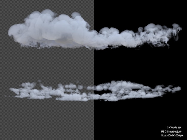 PSD clouds isolated 3d render