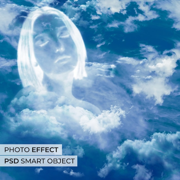 PSD clouds photo effect