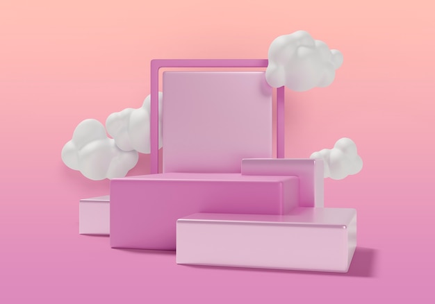 PSD clouds sales podium background