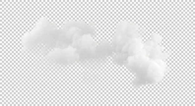 PSD 구름 모양 응축 안개 컷 아웃 투명 배경 3d 렌더링