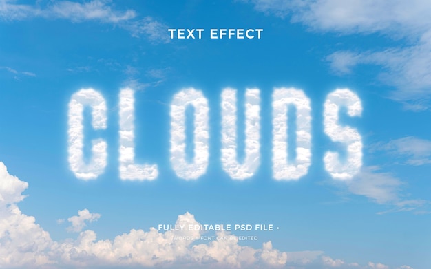 PSD effetto testo nuvole