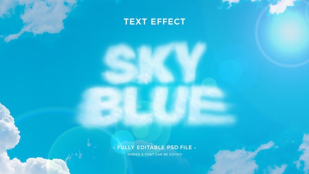 PSD clouds text effect