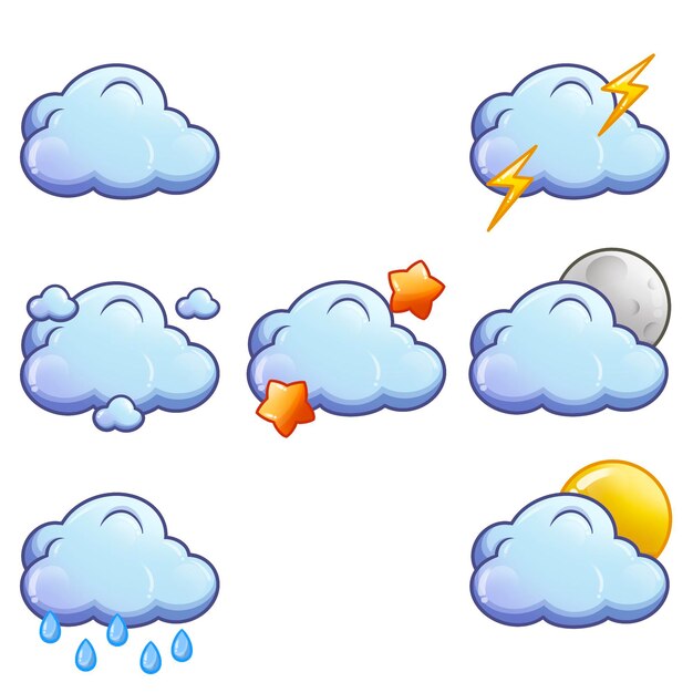 Nuvole con condizioni meteorologiche diverse