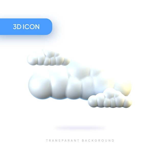 PSD illustrazione 3d nuvolosa icon pack element