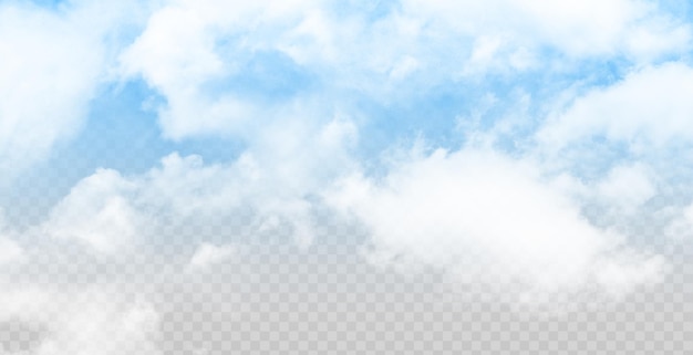 A cloudy blue sky isolated on transparent background