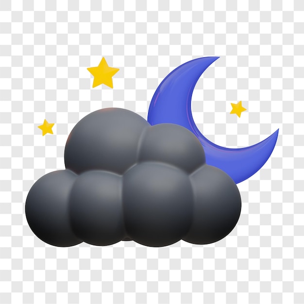 Cloudy night 3d illustration