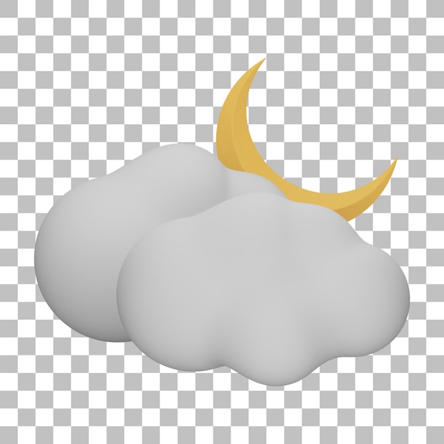 Cloudy night 3d illustration