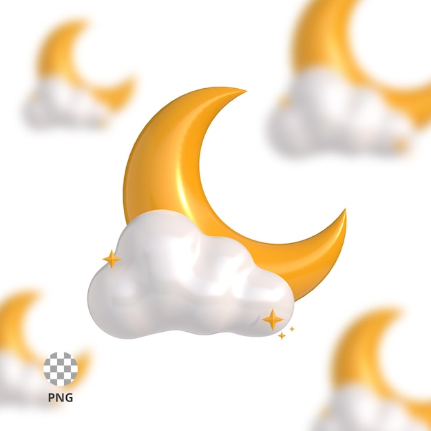 PSD cloudy night moon