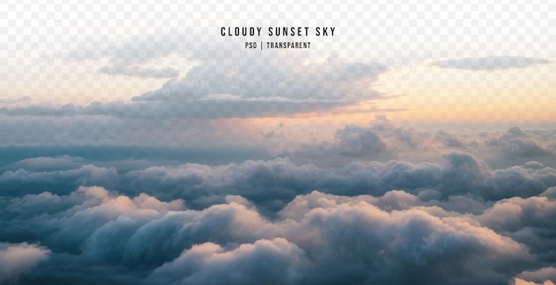 PSD Облачное небо на закате изолировано на прозрачном фоне