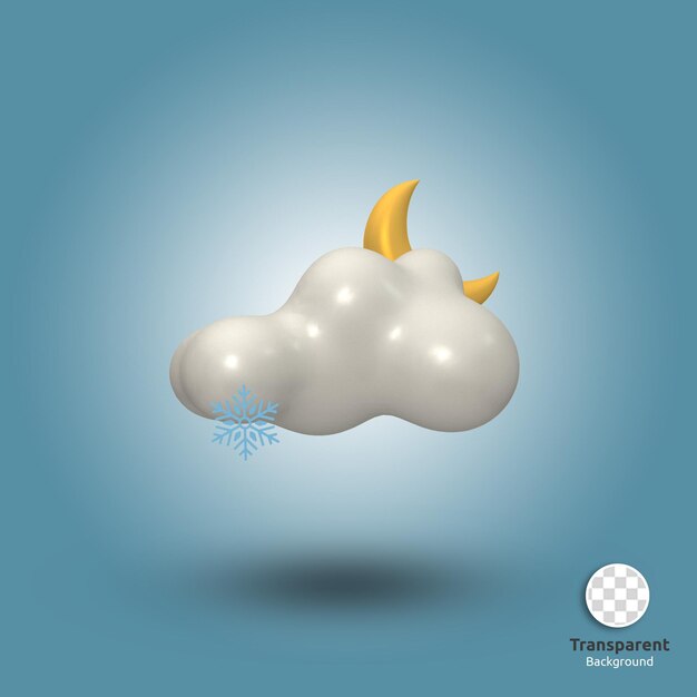 PSD cloudy sun day weather icon 3d render illustration