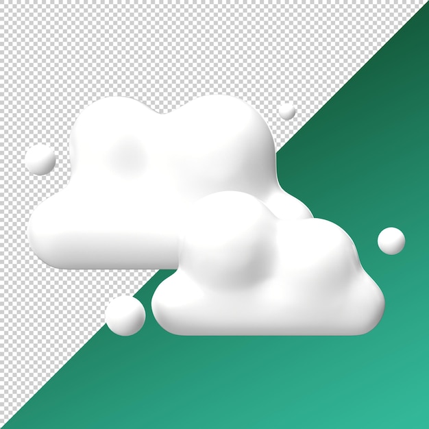 cloudy weather fog 3d cute icon illustration