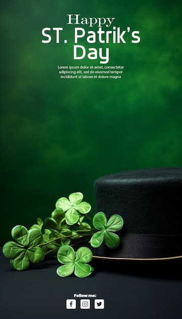 PSD Кловерлиф шемрок и ирландская шляпа первый день месяца ирландского американского наследия ai generative