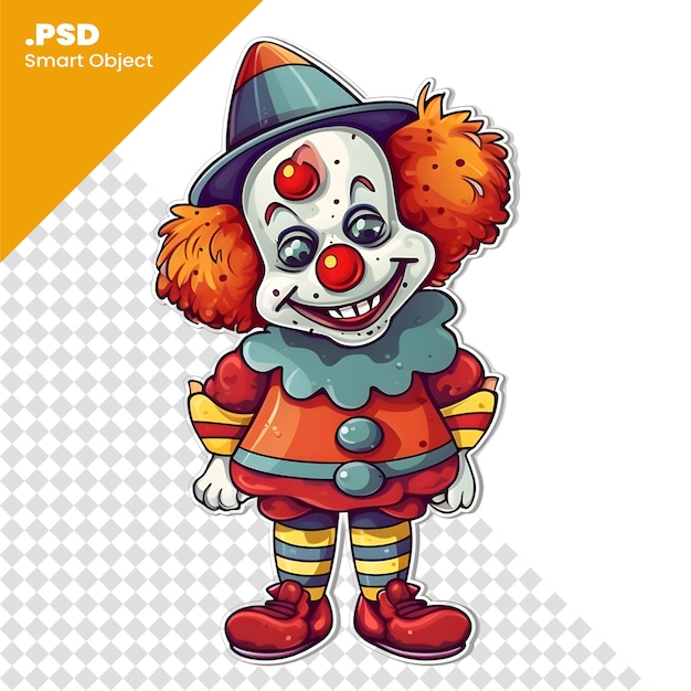 PSD clown isolated on white background. vector illustration for your design. psd template
