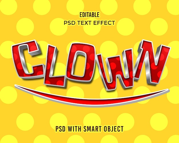 Clown Red Text Effect 3D