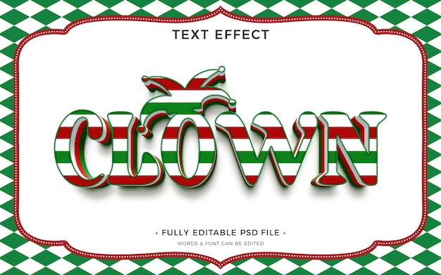 PSD clown  text effect