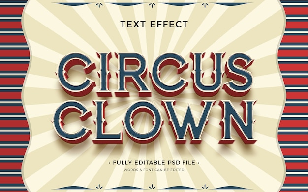 PSD clown  text effect