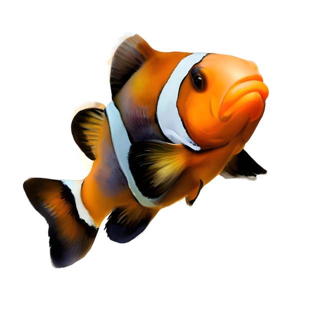 Clownfish tekening geïsoleerd op een witte achtergrond clipart