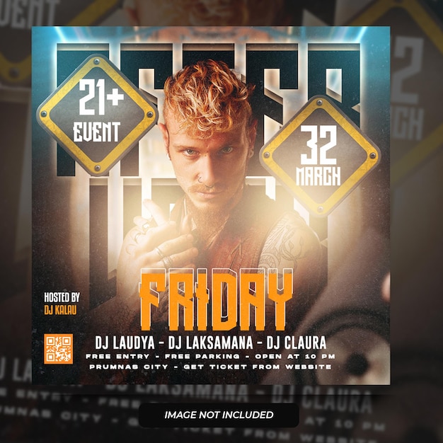 club dj feest flyer social media bericht