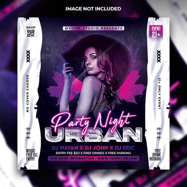 Club dj night party flyer psd template designs