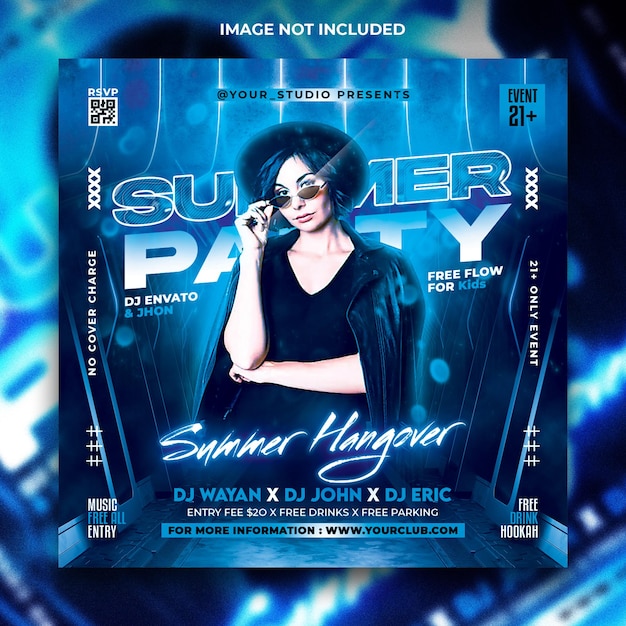 PSD club dj night party flyer psd template designs