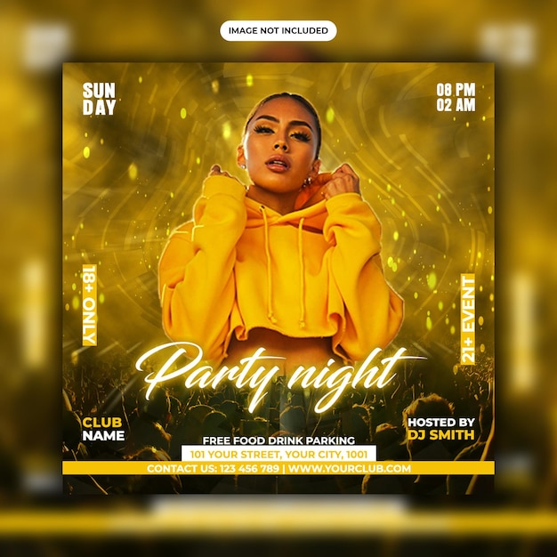 Club DJ night party flyer PSD template designs