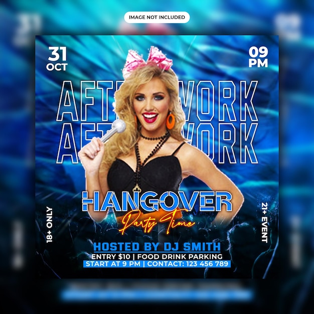 Club DJ night party flyer PSD template designs