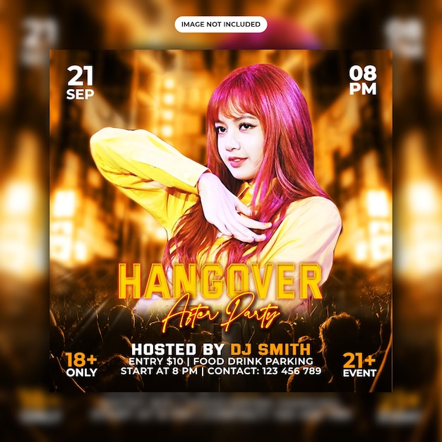 Club dj night party flyer psd template designs