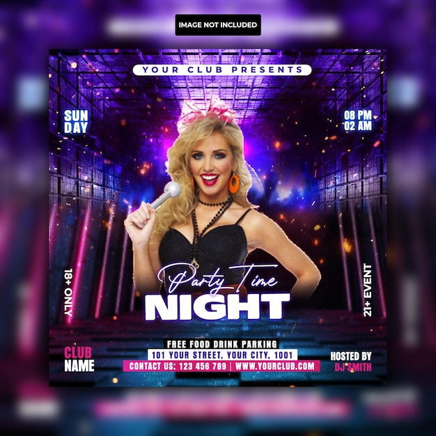 Club Dj Night Party Flyer Szablony Psd