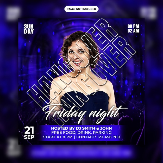 Club Dj Night Party Flyer Szablony Psd