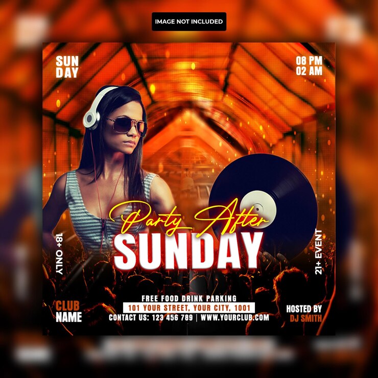 Club dj night party flyer szablony psd