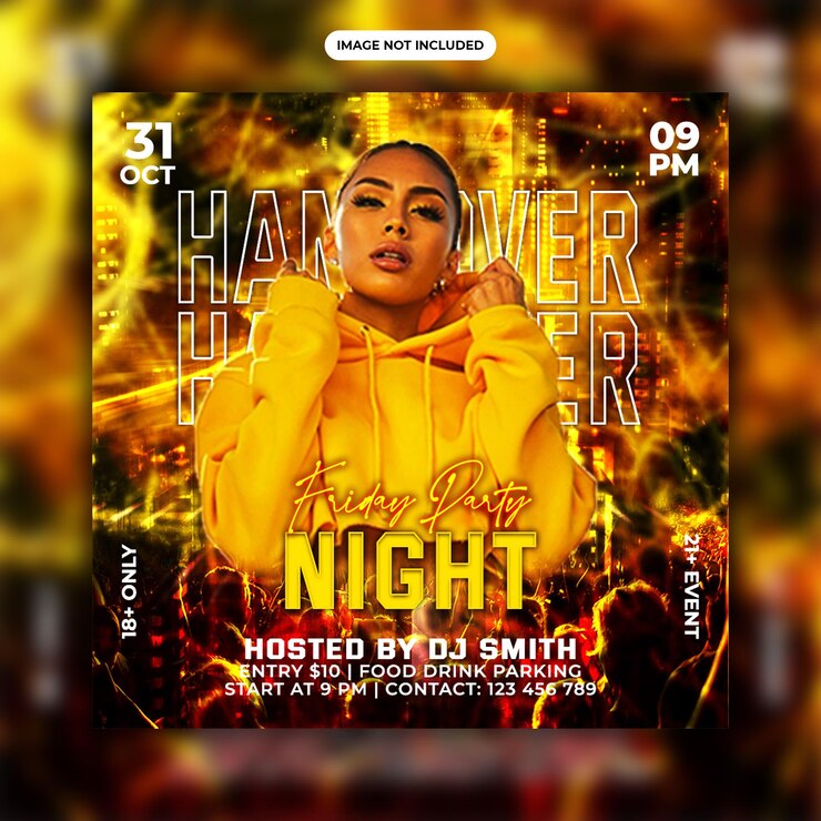 Club dj night party flyer szablony psd