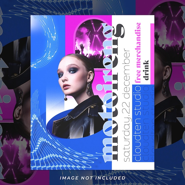 Club dj night party пост в instagram и шаблон флаера