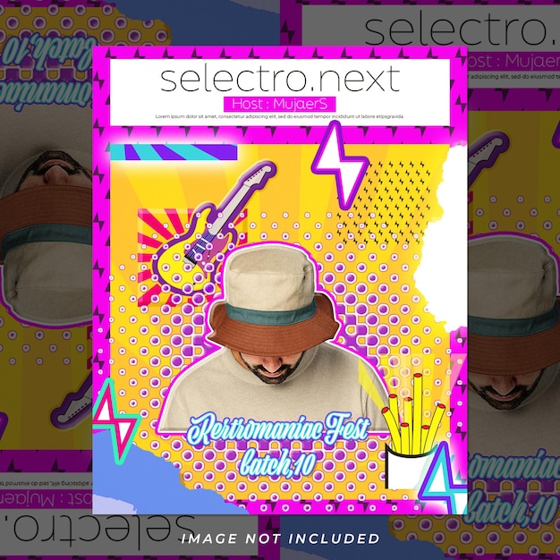Club dj night party пост в instagram и шаблон флаера