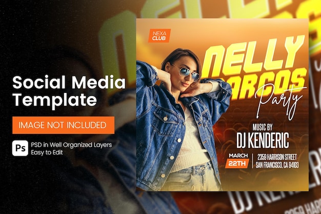 Club dj party banner social media banner template