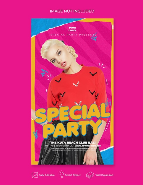 Modello di storia di instagram del volantino del club dj party Psd Premium