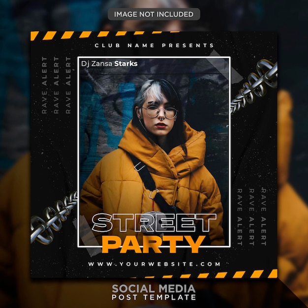 PSD club dj party flyer пост в социальных сетях и шаблон веб-баннера