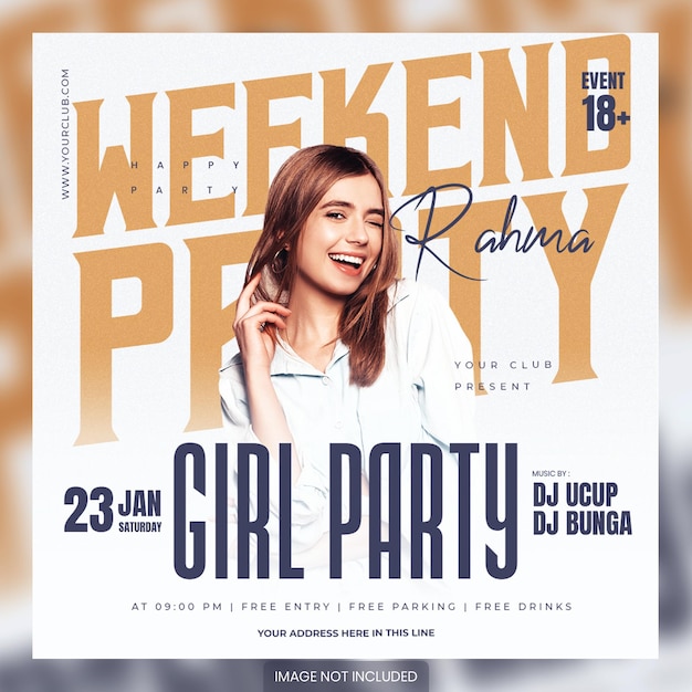 PSD Публикация в социальных сетях и веб-баннер club dj party flyer