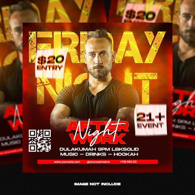 Club DJ Party Flyer Social Media Post i szablon banera internetowego