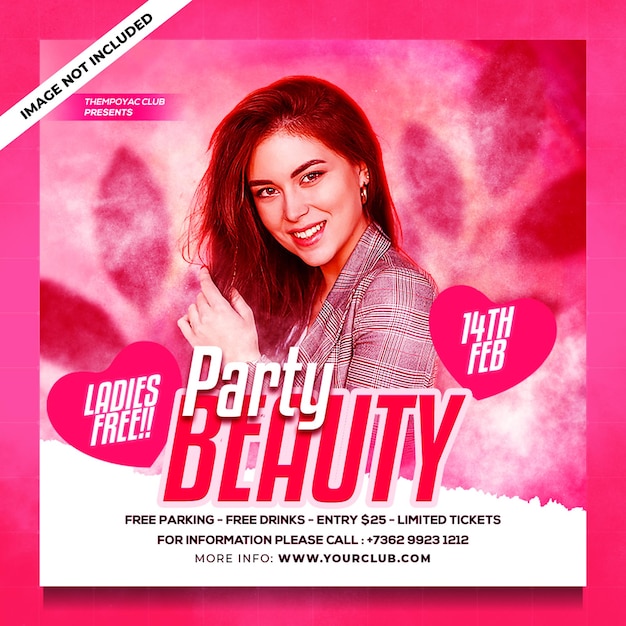 PSD club dj party flyer social media post and web banner template