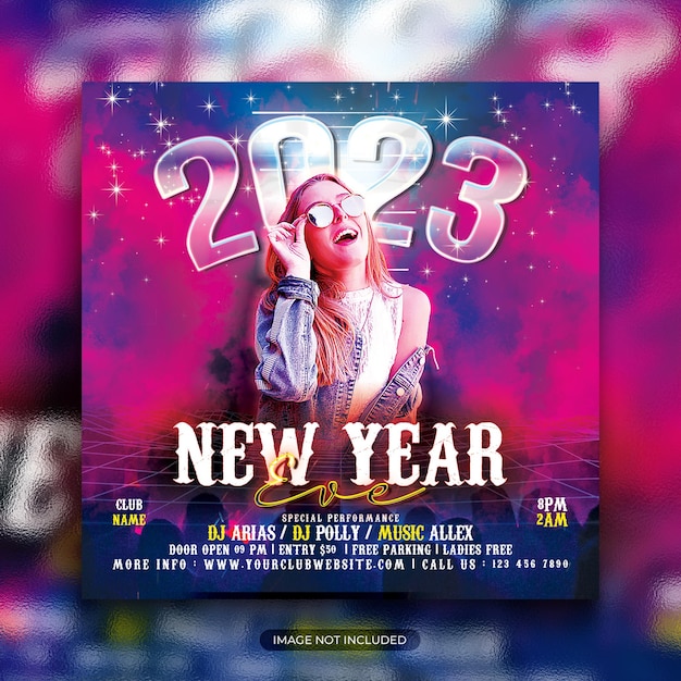 PSD club dj party flyer social media post and web banner template