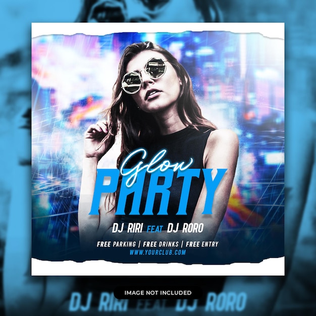 Club dj party flyer social media post webbanner