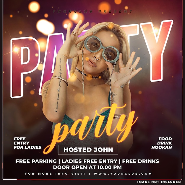 club dj party flyer social media post