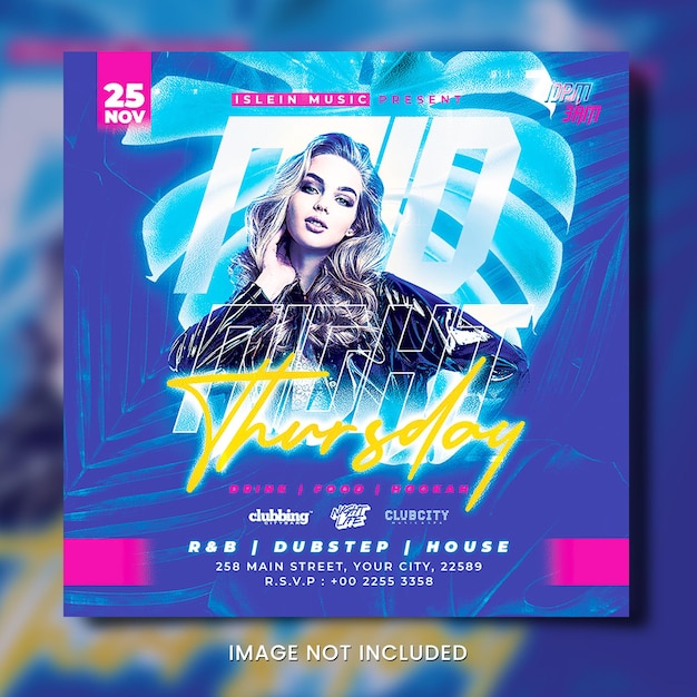 клуб dj party флаер сообщение в социальных сетях