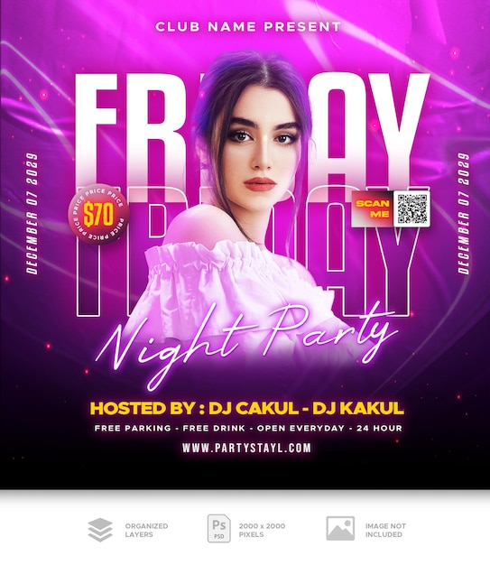 club dj party flyer social media post